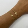 BRACELET CROIX PLAQUÉ OR